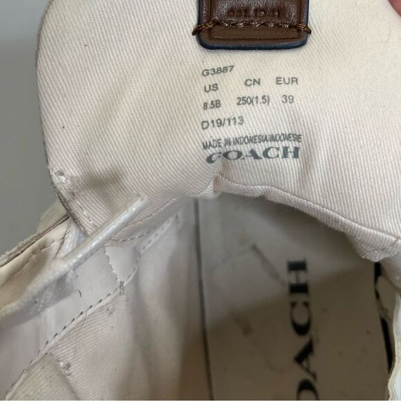 Coach Suede High Top Cream Rivets Buckles Retro Moto Zipper Sneaker Women 8.5 - Picture 9 of 15